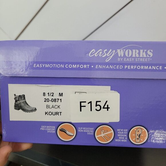 NEW Easy Works By Easy Street Womens 8.5M Ankle Moto Boots Slip Resistant 5CT - Picture 9 of 9